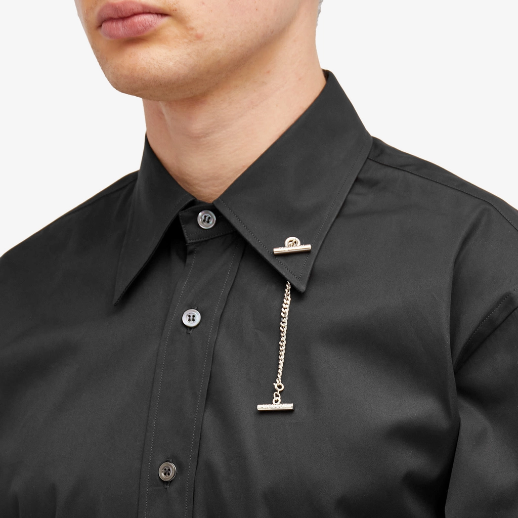 Alexander McQueen Men's T Chain Collar Shirt Black